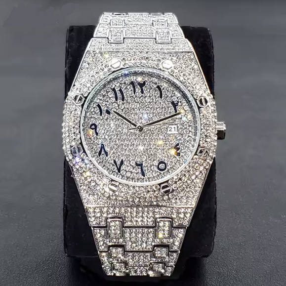 hip pop style full diamond watch